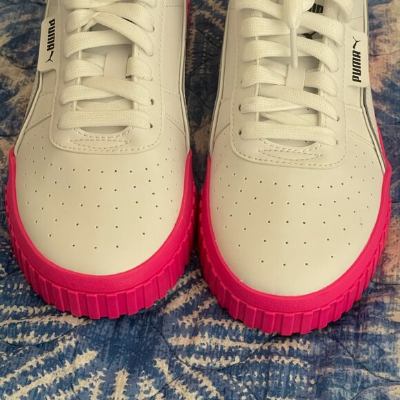 New NNB Puma Cali Cosmic Girl Pink & White Youth Size 7 Sneaker Thick Sole - Picture 2 of 4